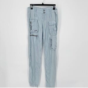 Pete and Greta by Johnny Was Silky Lt Blue Curga Poplin Cargo